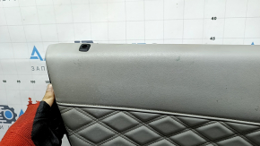 Mitsubishi Outlander 22-23 front left door trim, black with gray leather, with gray leather armrest, with handle, scratches, needs cleaning
