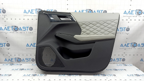 Mitsubishi Outlander 22-23 front right door panel, black with gray leather, with gray leather armrest, with handle, scratches, dry-cleanable, scratches