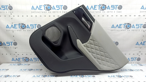 Mitsubishi Outlander 22-23 rear right door panel, black with gray leather, with gray leather armrest, with handle, scratches, dented, needs cleaning