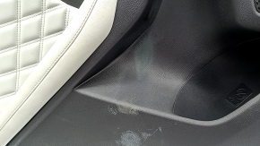 Mitsubishi Outlander 22-23 rear left door panel, black with gray leather, with gray leather armrest, with handle, scratches on leather, dry-cleanable