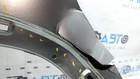 Mitsubishi Outlander 22-26 front left fender, plastic, silver U25, torn, dented, glued, in need of repair