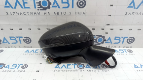 Right side mirror assembly for Mitsubishi Outlander 22-26, 13+2 pins, turn signal, heated, auto-folding, BSM, camera, silver, with carbon fiber trim