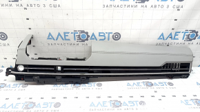 Mitsubishi Outlander 22-26 right front panel trim with deflectors, gray leather, glossy black, gray with chrome, peeling coating