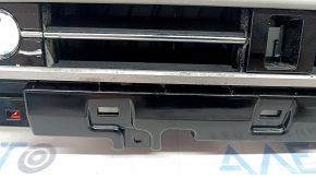 Mitsubishi Outlander 22-26 right front panel trim with deflectors, gray leather, glossy black, gray with chrome, peeling coating