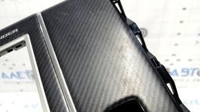 Mitsubishi Outlander 22-26 gearshift lever cover, black with chrome, carbon fiber look, scratches