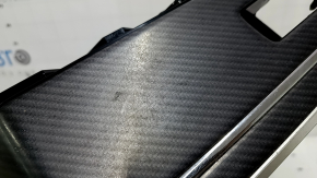 Mitsubishi Outlander 22-26 gearshift lever cover, black with chrome, carbon fiber look, scratches