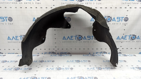 The rear left fender liner of a Kia Niro 17-19 HEV, PHEV, is dented, the fasteners are torn