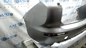 Mitsubishi Outlander 22-26 rear bumper, bare, with parking sensors, no cap, graphite, dented, scratches, cracks, broken mount