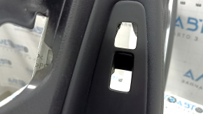 Door trim, rear left, Hyundai Santa FE 21-23, black, under the curtain, Harman Kardon, with a heated overlay, insert and armrest, black leather, in need of cleaning, scratches