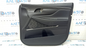 Door trim panel, front right, Hyundai Santa FE 21-23, black, Harman Kardon, with trim, insert and armrest, black leather, gray molding, scratches