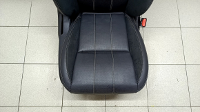 Land Rover Range Rover Velar 18-23 passenger seat with airbag, electric, heated, combination leather black with perforation, white stitching, with headrest