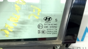 Hyundai Santa FE 19-23 front left triangle door glass, glossy black trim, scratches