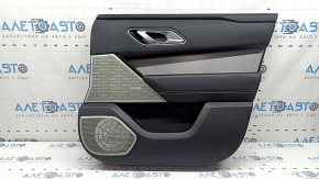 Front right door trim panel for Land Rover Range Rover Velar 18-23, black leather, black leather armrest, black leather insert, black leather armrest, gray molding, with backlight, with handle, scratches