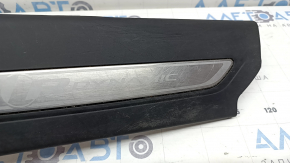 Front left door sill plate for Land Rover Range Rover Velar 18-23, black with chrome, R DYNAMIC, scratches
