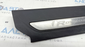 Front left door sill plate for Land Rover Range Rover Velar 18-23, black with chrome, R DYNAMIC, scratches