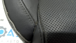 Hyundai Santa FE 21-23 passenger seat cushion upholstery, black leather, heated, ventilated, scratches, cracks, needs cleaning