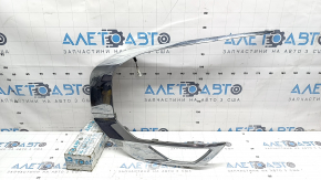 Left chrome front bumper molding complete for Mitsubishi Outlander 22-26, under fog lights, with backlight, broken mount, chips