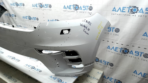 Bare front bumper for a Land Rover Range Rover Velar 18-20 with parking sensors and without Park Assist, white, scratches, chips, pinched, cracked