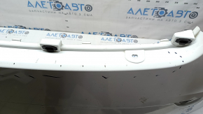 Bare front bumper for a Land Rover Range Rover Velar 18-20 with parking sensors and without Park Assist, white, scratches, chips, pinched, cracked