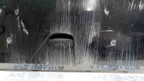 Land Rover Range Rover Velar 18-23 front bumper lip trim, gloss black with gray molding, scratches, chips