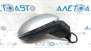 Right side mirror assembly for Porsche Cayenne 19-26, 16+2 pins, silver, turn signal, heated, auto-dimming, auto-folding, backlight, BSM, camera