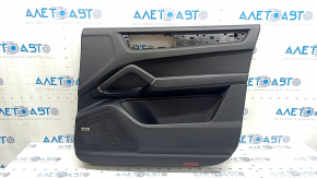 Front right door panel for a Porsche Cayenne 19-23 Bose, black leatherette, with backlighting, black leather armrest, tear, scratches