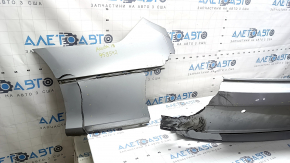 Bare rear bumper for Honda Accord 18-20 with parking sensors, silver, cracked, broken, scratched, missing fragment