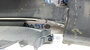 Bare rear bumper for Honda Accord 18-20 with parking sensors, silver, cracked, broken, scratched, missing fragment