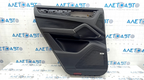 Door trim, rear left, Porsche Cayenne 19-23 Bose, black leatherette, without curtain, armrest, black leather, scratches, tear