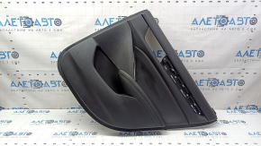 Door trim panel rear right Honda Accord 19-22 black, with black leather insert, armrest black leather, without trim, worn