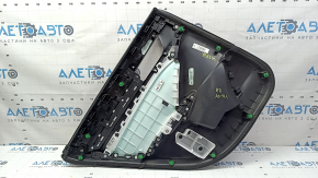 Door trim panel rear right Honda Accord 19-22 black, with black leather insert, armrest black leather, without trim, worn