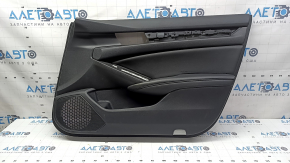 Front right door panel for Honda Accord 19-22, black, with black leather insert, black leather armrest, worn