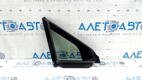 Hyundai Santa FE 19-23 front right triangle door glass with moldings, gloss black