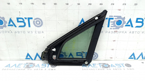 Hyundai Santa FE 19-23 front right triangle door glass with moldings, gloss black