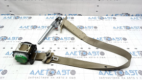 Driver's seat belt with tensioner and squib for Nissan Rogue 14-20, beige, dry-cleanable