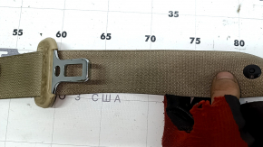 Driver's seat belt with tensioner and squib for Nissan Rogue 14-20, beige, dry-cleanable