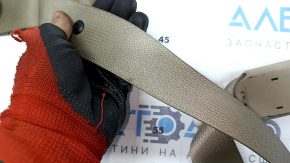 Driver's seat belt with tensioner and squib for Nissan Rogue 14-20, beige, dry-cleanable