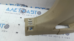 Lower left center pillar trim for Nissan Rogue 14-20, beige, with plug, dry-cleanable