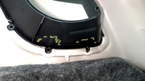 The rear pillar trim in front of the upper left window of a Porsche Cayenne 19-26 is black, worn, the fasteners are broken