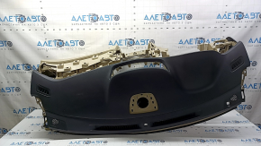 Nissan Rogue 14-20 front dashboard with AIRBAG, beige BOSE, with trims and glove compartment, cracked trim mount, worn, glued