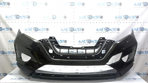 Bare front bumper Nissan Rogue 17-20 green, scratches, non-factory holes