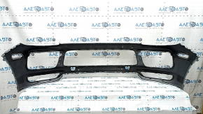 Front bare bumper for Porsche Cayenne 19-23 with parking sensors and without Park Assist, Base, silver, tear, dent, scratches, crack, non-standard holes