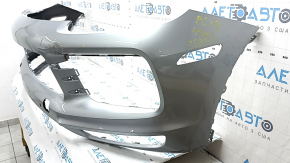 Front bare bumper for Porsche Cayenne 19-23 with parking sensors and without Park Assist, Base, silver, tear, dent, scratches, crack, non-standard holes
