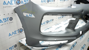 Front bare bumper for Porsche Cayenne 19-23 with parking sensors and without Park Assist, Base, silver, tear, dent, scratches, crack, non-standard holes