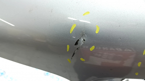 Front bare bumper for Porsche Cayenne 19-23 with parking sensors and without Park Assist, Base, silver, tear, dent, scratches, crack, non-standard holes