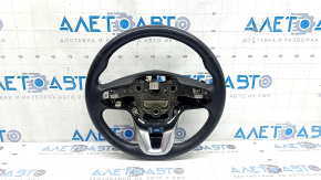 Naked steering wheel Hyundai Santa FE 21-23 black leather, heated, without buttons and paddles, scratches, worn