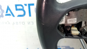 Naked steering wheel Hyundai Santa FE 21-23 black leather, heated, without buttons and paddles, scratches, worn