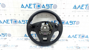 Naked steering wheel Hyundai Santa FE 21-23 black leather, heated, without buttons and paddles, scratches, worn