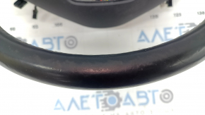 Naked steering wheel Hyundai Santa FE 21-23 black leather, heated, without buttons and paddles, scratches, worn