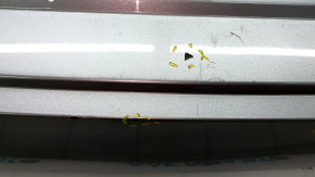 Rear bumper, bare, Porsche Cayenne 19-23, without Park Assist, silver, dented, cracked, scratched